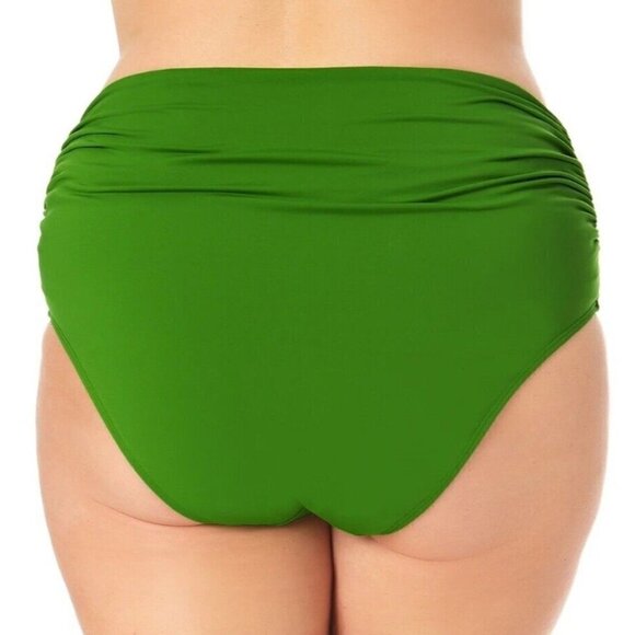 ANNE Cole Plus Size  Convertible High Waist Shirred Swim Bottom. Size 22W. - Picture 3 of 5